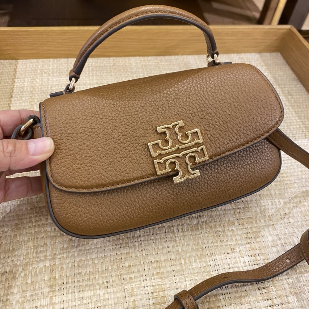 Tory Burch Britten Mini Top Handle Crossbody 149645 Moose $300
